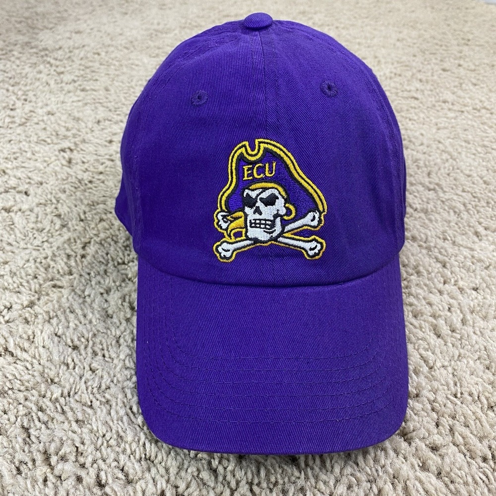 ECU Pirates Captivating Headwear Hat Adjustable Purple Pride Team Logo Dad‎ Cap